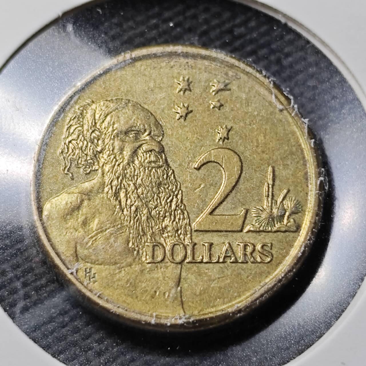 KK钱币收藏小铺  第360场  2月预留时间 周末发货  1988澳大利亚土著人2元