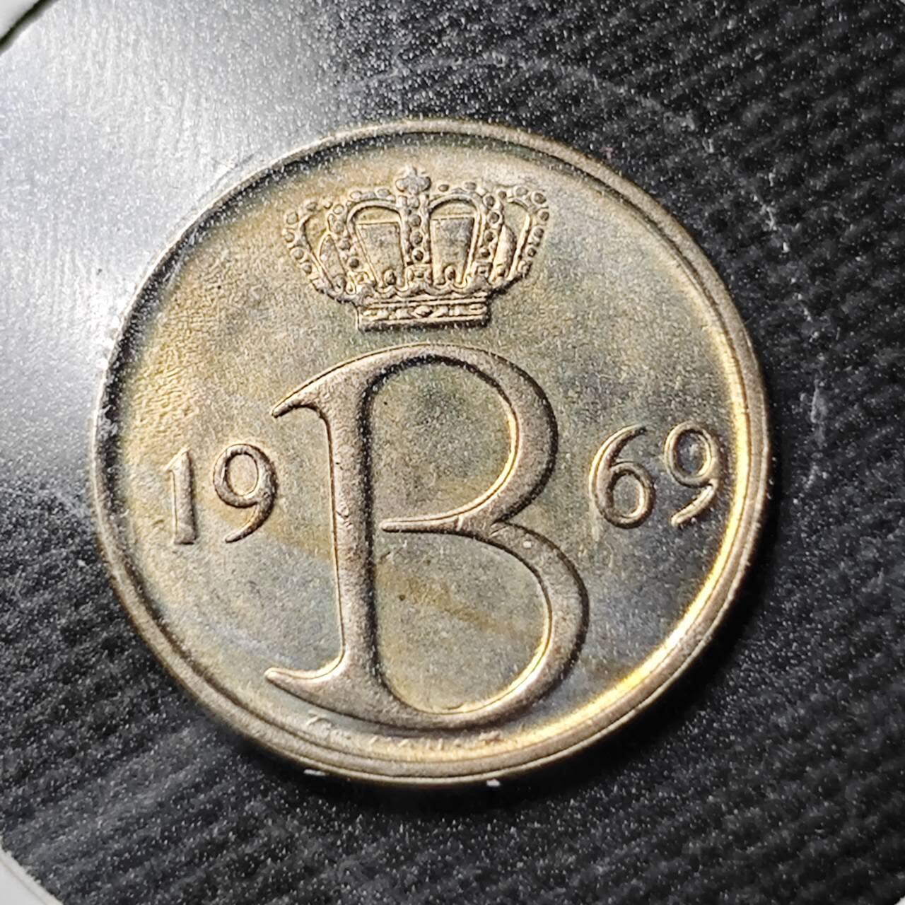 KK钱币收藏小铺  第360场  2月预留时间 周末发货  1969比利时25分 好品