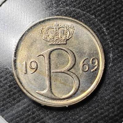 KK钱币收藏小铺  第360场  2月预留时间 周末发货 -  1969比利时25分 好品