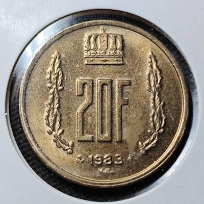 KK钱币收藏小铺  第360场  2月预留时间 周末发货 - 1983 摩纳哥20法郎好品