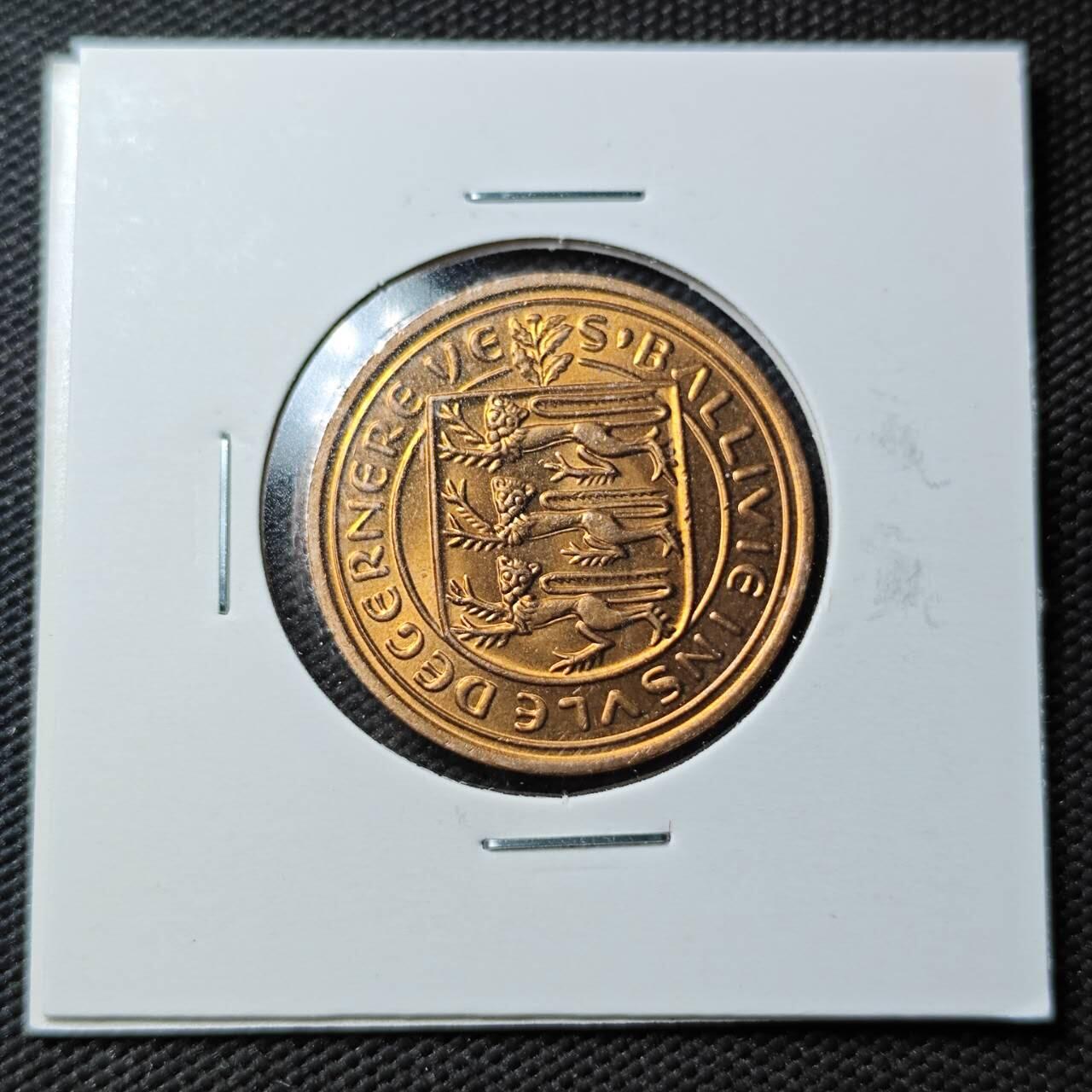 KK钱币收藏小铺  第360场  2月预留时间 周末发货  根西2便士铜币 好品