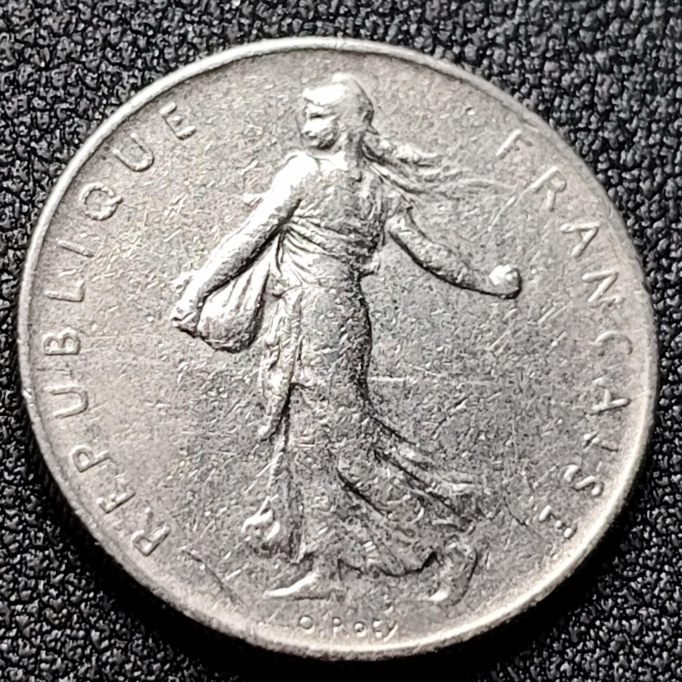 泉币菌-第119场-精品福利场 法国早期（1960年）1法郎镍币  播种女神 入欧前 末版 绝版币