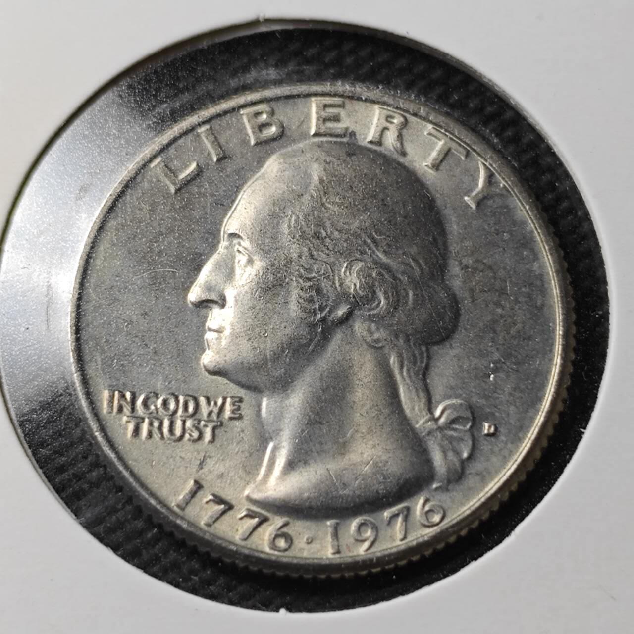 KK钱币收藏小铺  第360场  2月预留时间 周末发货 1976美国25分 纪念币