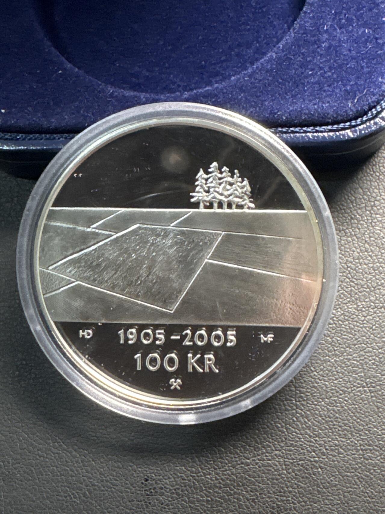 ❤️【币观天下】❤️ 第329期钱币拍卖- 2025.10.31周五晚上6点半场-长期征集拍品 挪威2005年建国百年100克朗银币