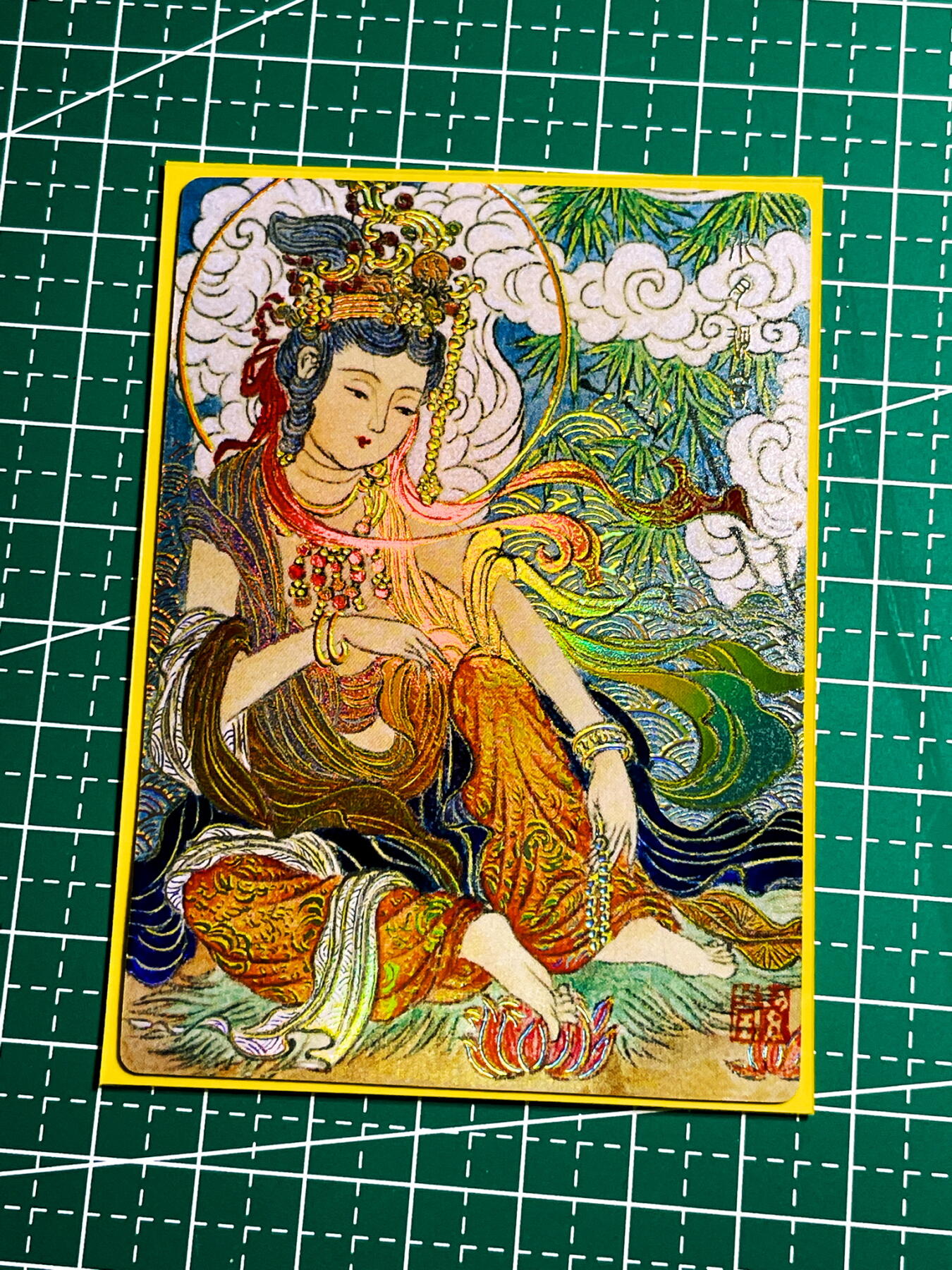 显眼宝35期 佣金1起 10月29日晚20:30截拍   水月观音 一睹真相 万缘皆空 yyds！ 浮雕彩闪 一枚 63*88