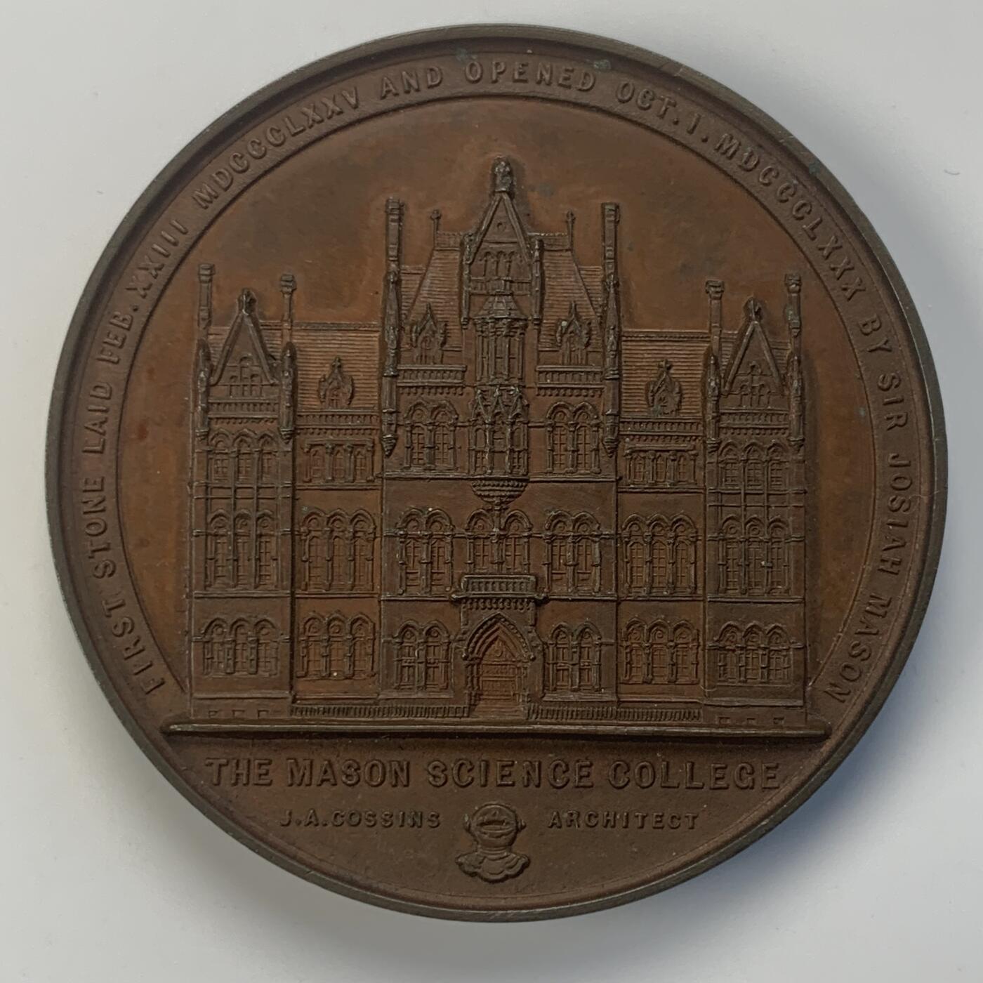 掌中浮雕-藏着的欧洲第039场 1880年英国梅森科学学院铜章，51mm，BHM-3083  ，Eimer-1670，原盒