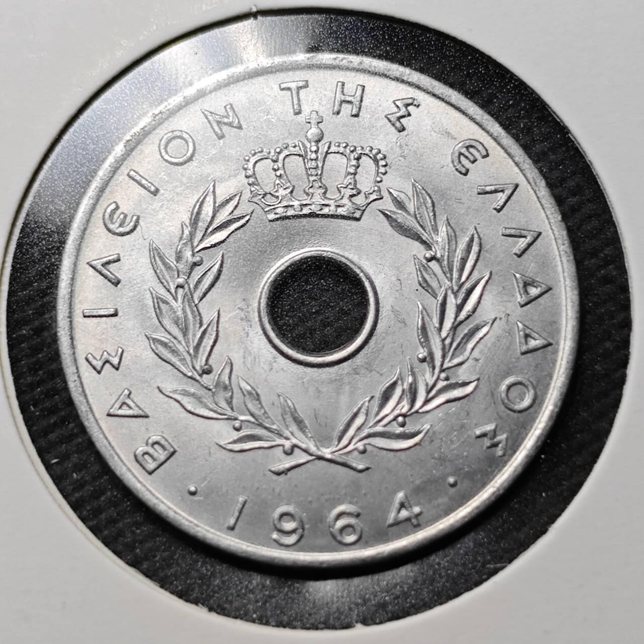 KK钱币收藏小铺  第360场  2月预留时间 周末发货  1964希腊20雷普塔