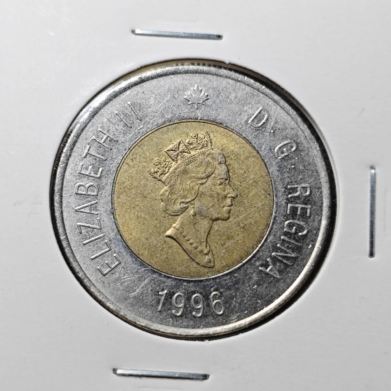 KK钱币收藏小铺  第360场  2月预留时间 周末发货 1996加拿大2元 