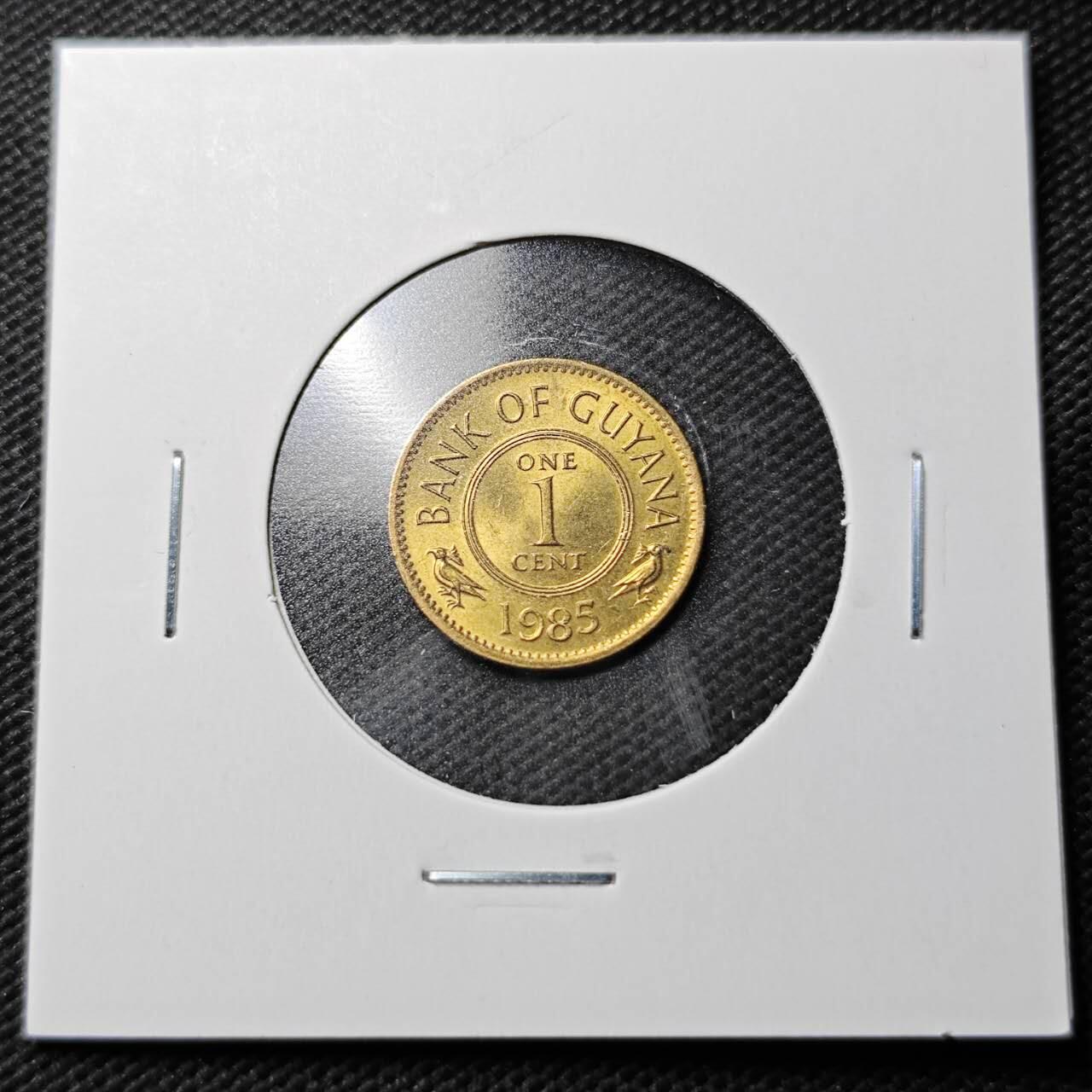 KK钱币收藏小铺  第360场  2月预留时间 周末发货 1985圭亚那1分铜币 好品 