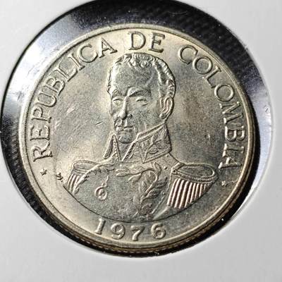KK钱币收藏小铺  第360场  2月预留时间 周末发货 -  1976哥伦比亚1比索