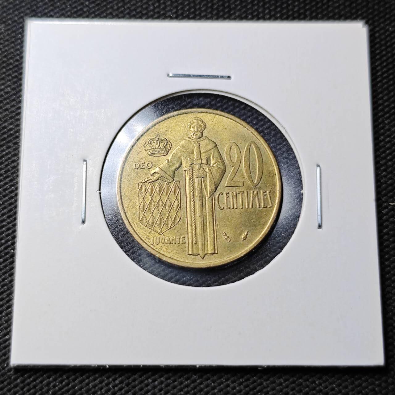 KK钱币收藏小铺  第360场  2月预留时间 周末发货  1977摩纳哥20分