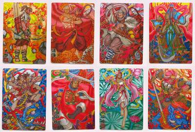 卡有江湖粉丝专场第一期 - 卡玩帕克神魔九州粗闪收藏卡 天师钟馗 燕赤霞 牛魔王 哪吒 何仙姑 法海 关羽帝君 大羿共八张