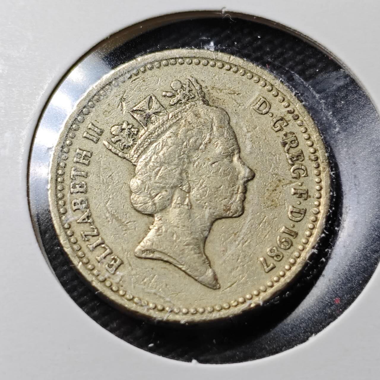 KK钱币收藏小铺  第360场  2月预留时间 周末发货 1987英国1英镑 