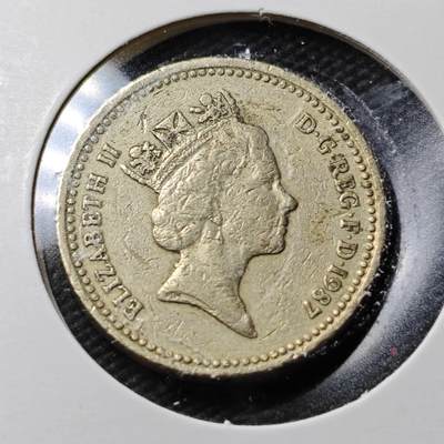 KK钱币收藏小铺  第360场  2月预留时间 周末发货 - 1987英国1英镑 