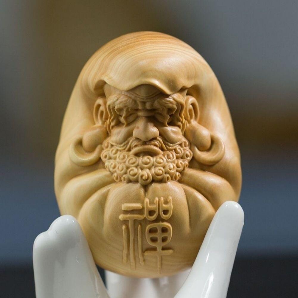 听雨轩 （十二）精品木雕 核雕 崖柏木雕刻手把件达摩祖师