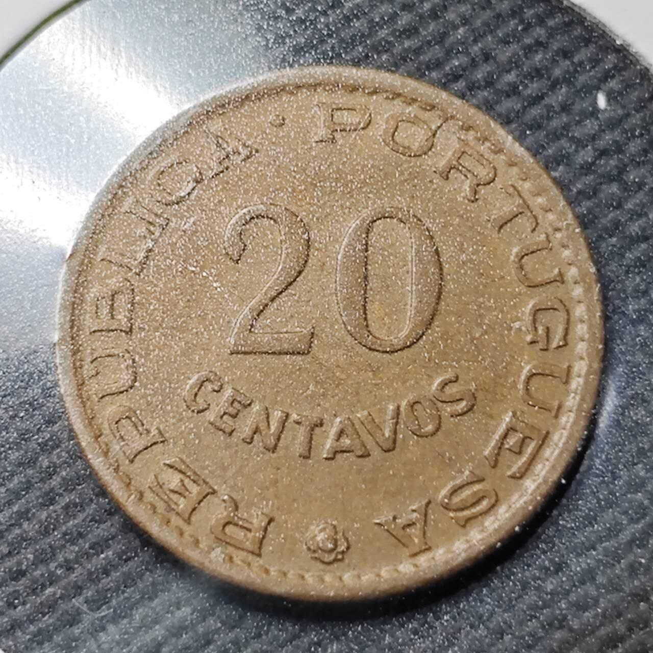 KK钱币收藏小铺  第360场  2月预留时间 周末发货  1962葡属安哥拉20分铜币