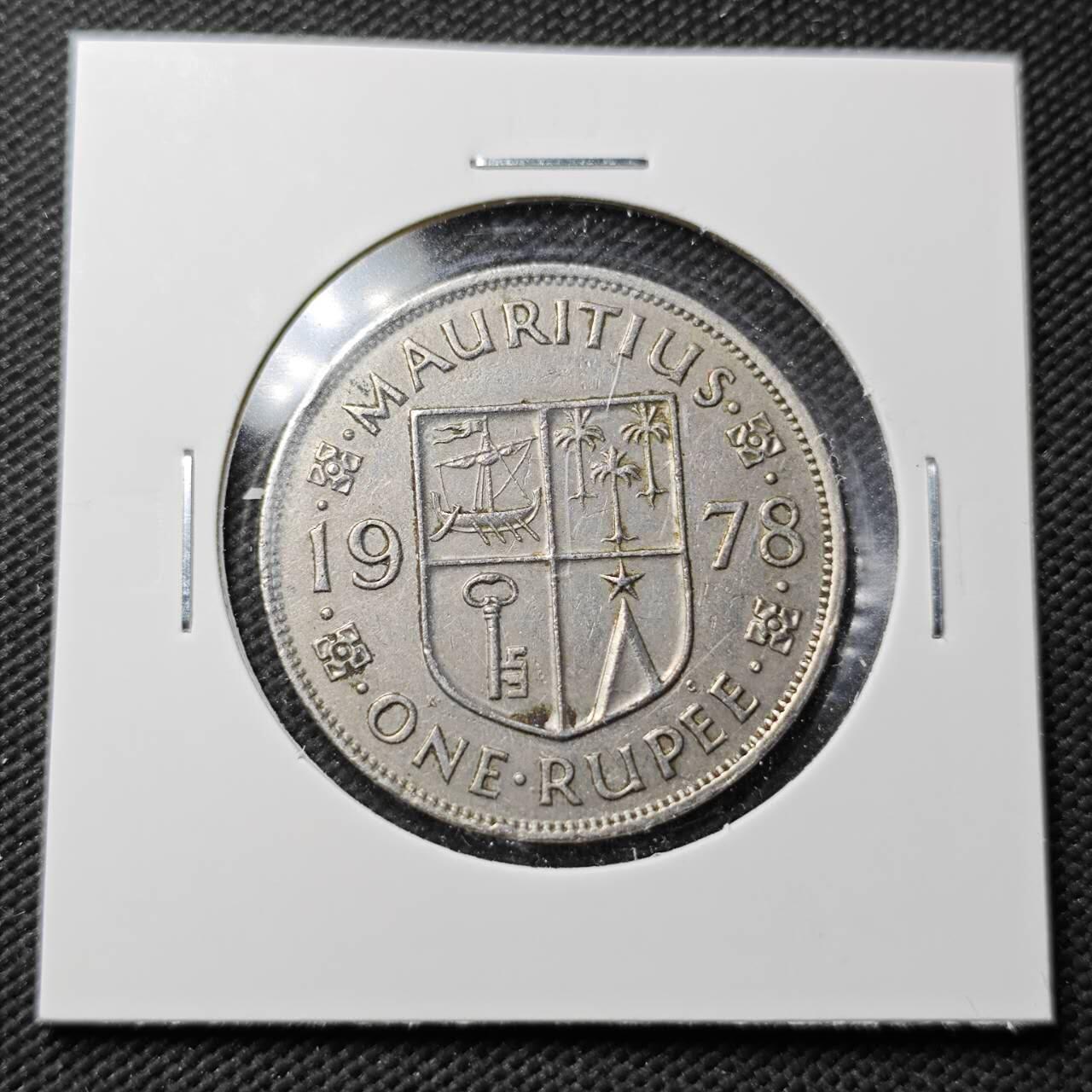 KK钱币收藏小铺  第360场  2月预留时间 周末发货  1978毛里求斯1卢比