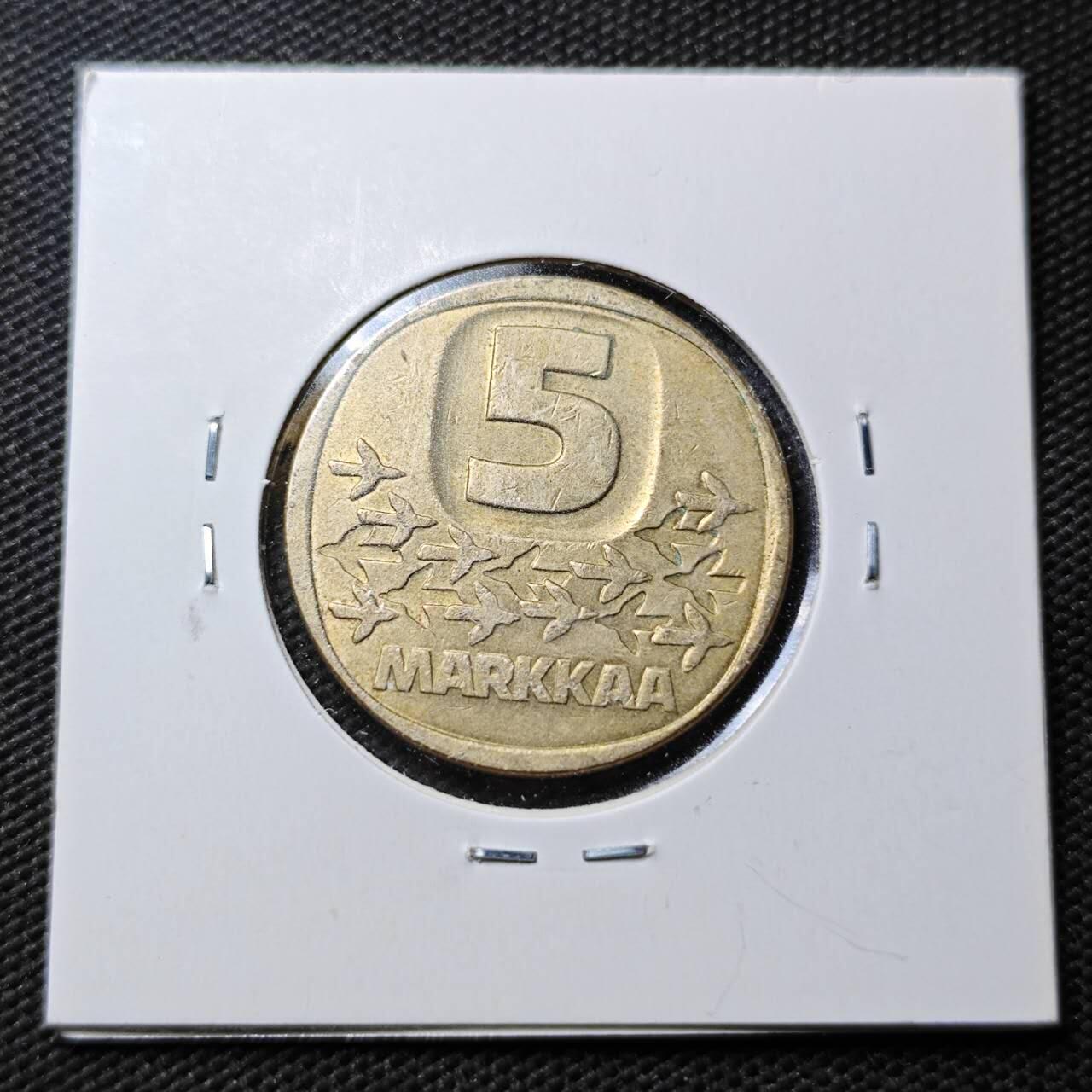 KK钱币收藏小铺  第360场  2月预留时间 周末发货  1986芬兰5马克破冰船