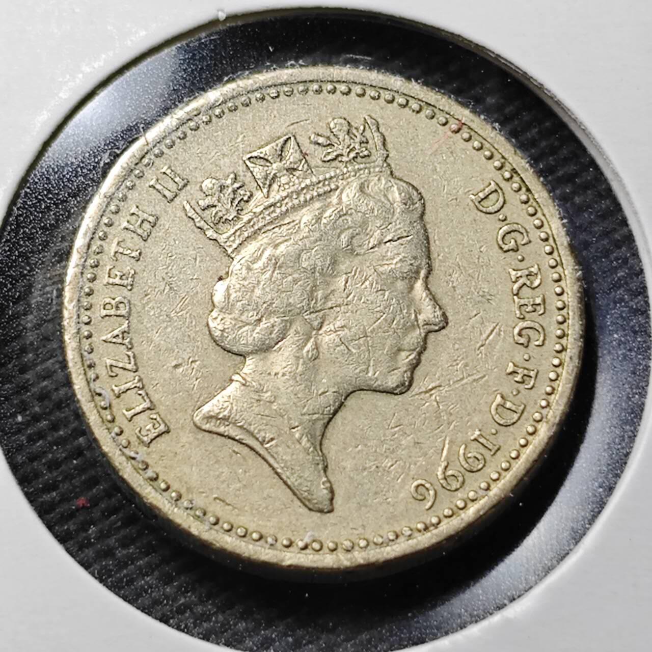 KK钱币收藏小铺  第360场  2月预留时间 周末发货  1996英国1镑