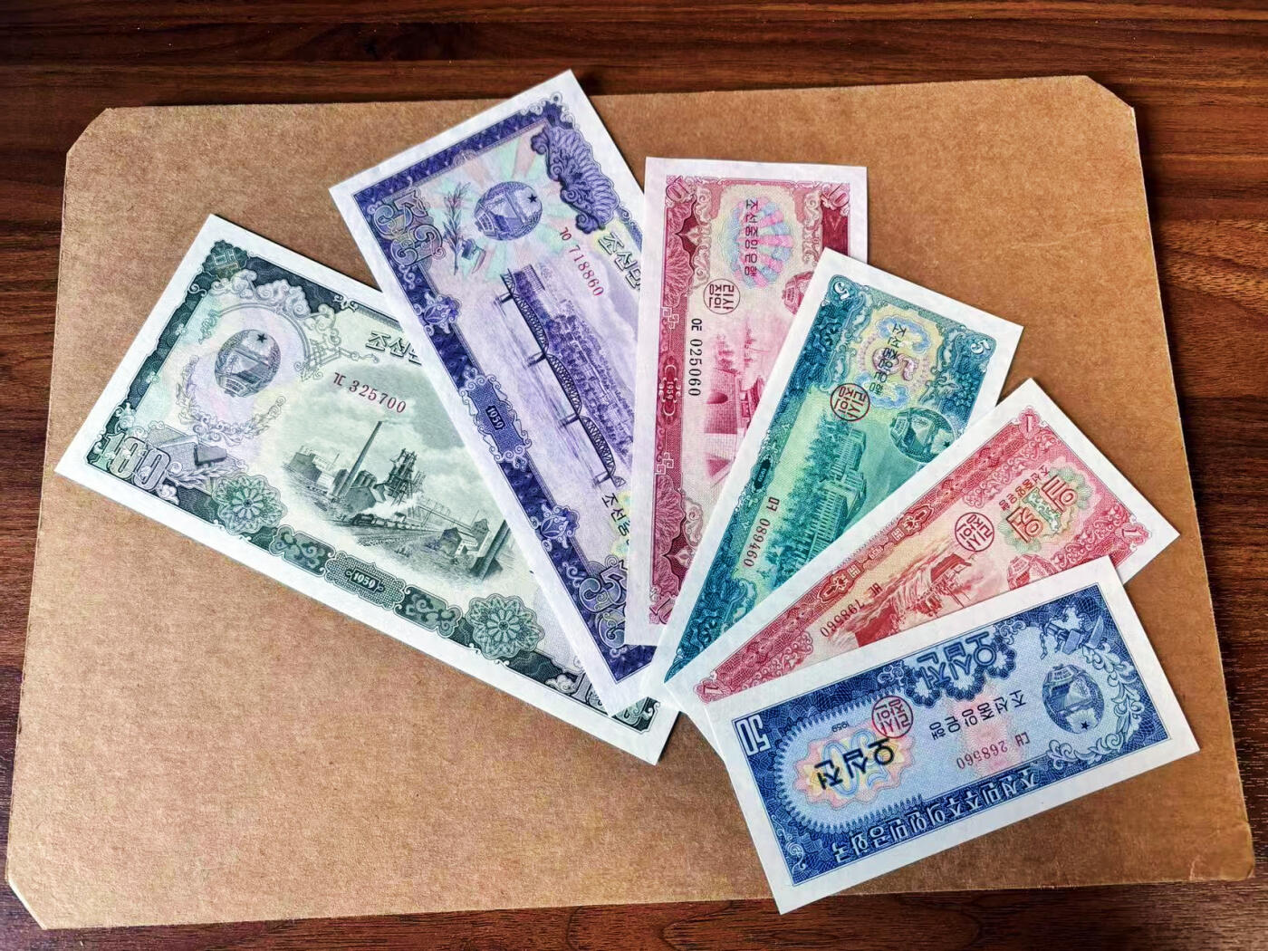 【Blue Auction】世界纸币精拍第743期——18级TOP拍卖/信誉/品质/专业/高效💫 【一组6张均0尾】朝鲜 1959年50钱-100元 UNC/UNC-