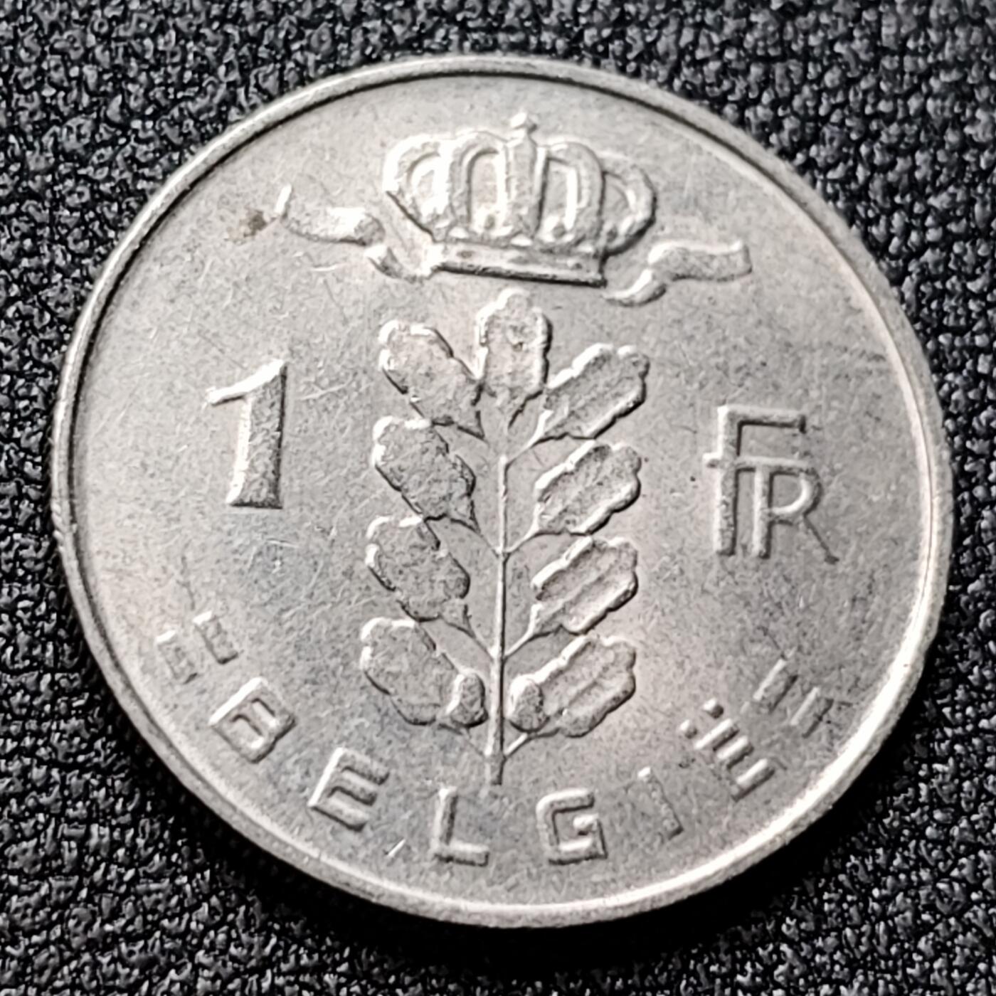 泉币菌-第119场-精品福利场 比利时1967年1法郎铜镍币（佛兰芒文版BELGIË），谷物女神