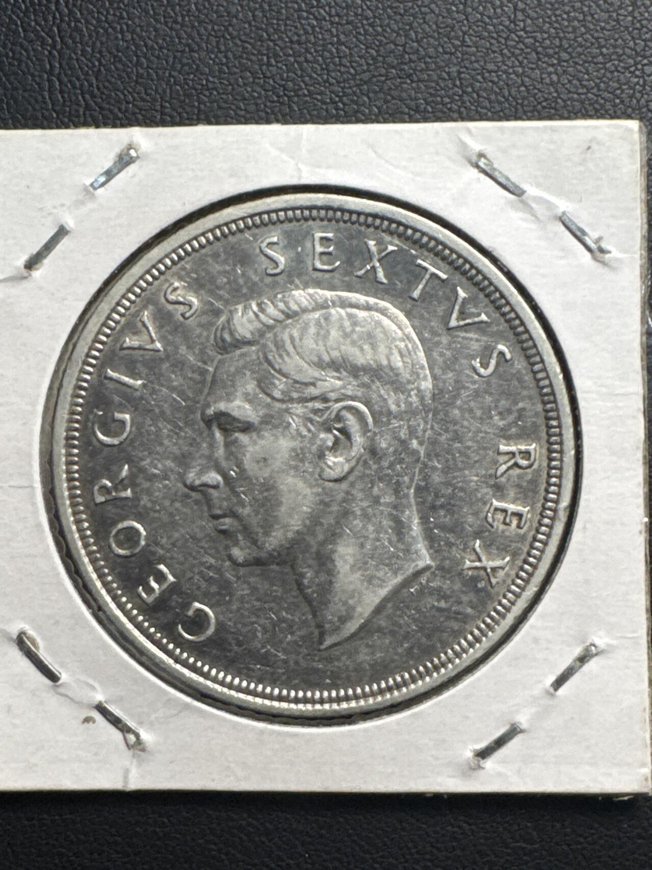 ❤️【币观天下】❤️ 第329期钱币拍卖- 2025.10.31周五晚上6点半场-长期征集拍品 南非5先令1949年高银