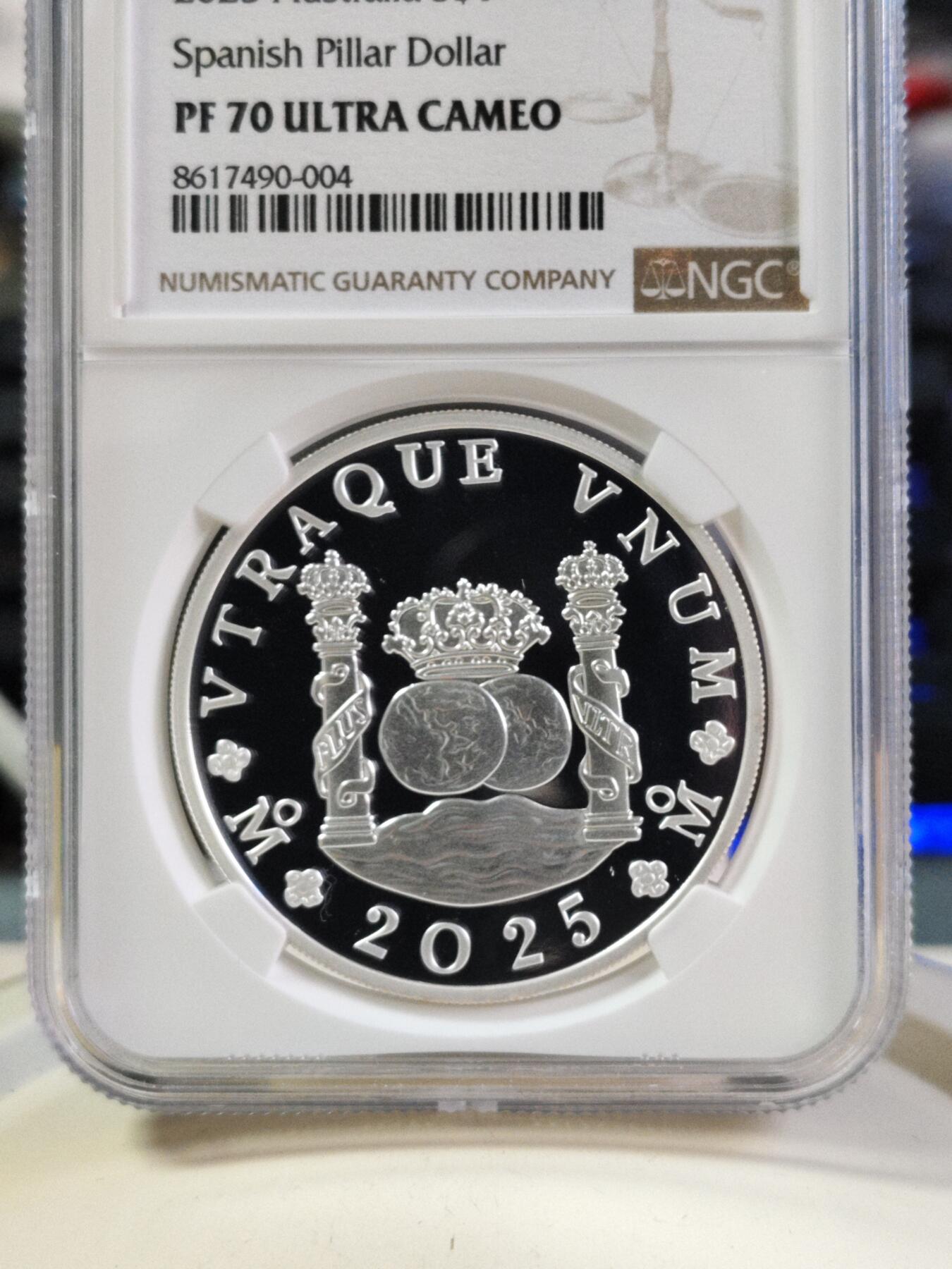 第180期拍卖【长期征集拍品】【北京币展专场】 NGC-PF70ULTRA CAMEO 2025年历史货币~澳大利亚宣言225周年精制纪念银币-1澳元（1盎司克重，999银，币径40.9MM，限量5千枚，盒证齐全）