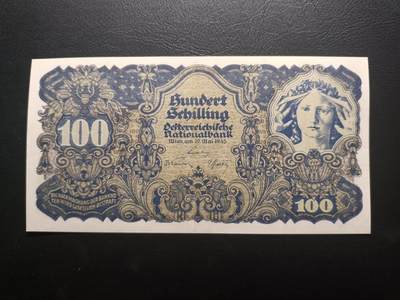 2025十一月第一期，总199期 - 奥地利1945版100先令AUNC，二战结束后盟军托管期发行，理论上属于二战盟军军票的一部分