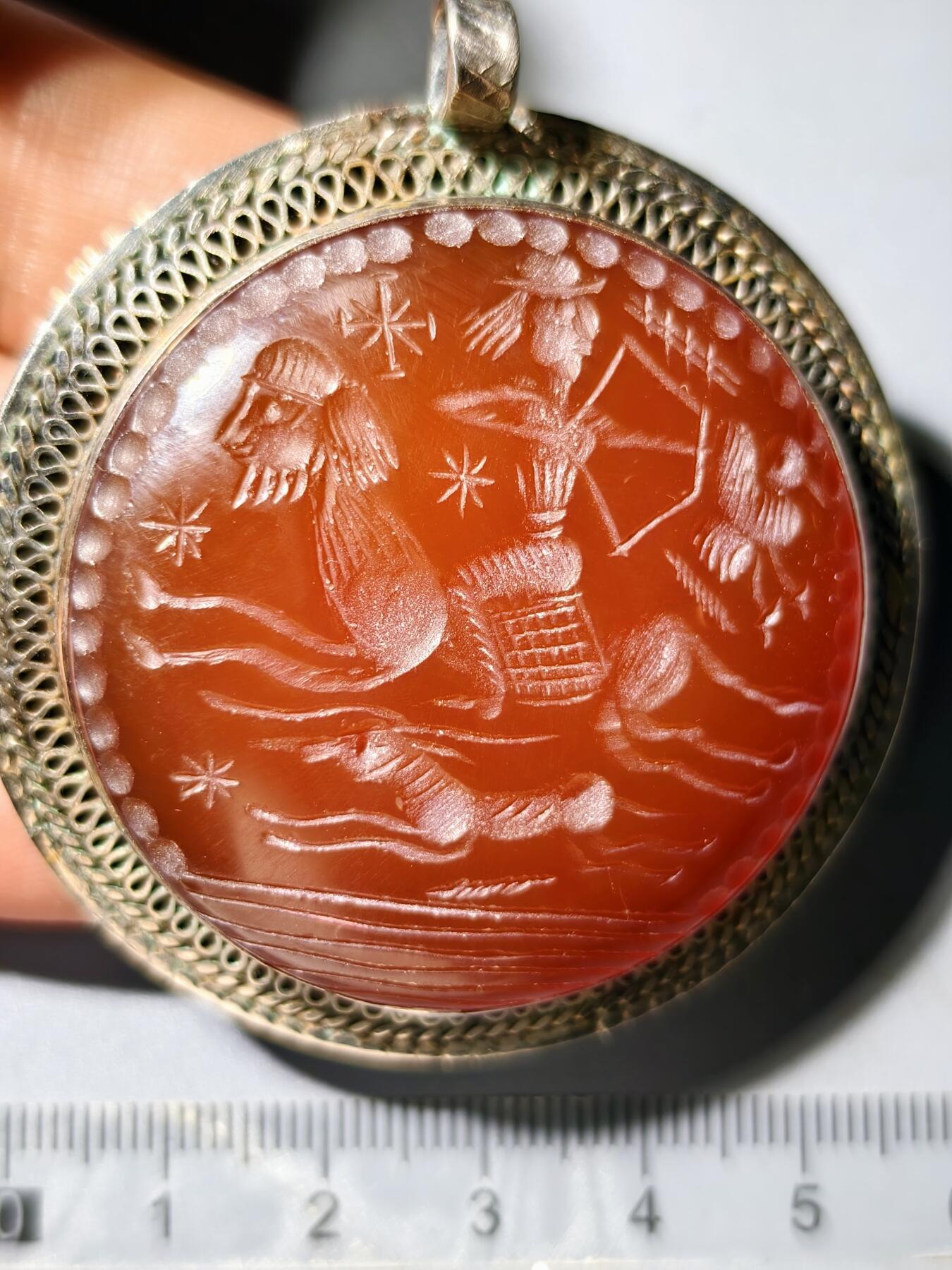 80期回流戒指饰品杂件纪念章丝路钱币专场 中亚回流精工玛瑙饰品