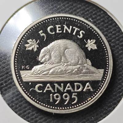 KK钱币收藏小铺  第361场  2月预留时间 周末发货 -  1995加拿大5分精制币