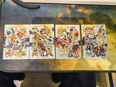 龙虎卡牌第六一场 （无佣金，单场满200元包邮，欢迎送拍） - 粗闪4张 山河潮玩  西游记  心染 - 四大天王