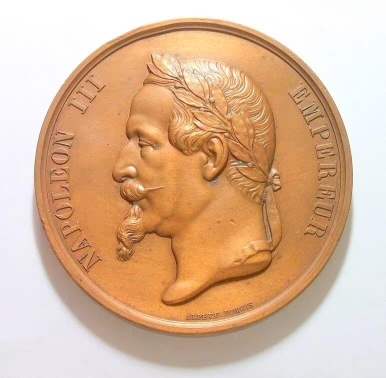 【艺术】法国艺术大章1865年 拿破仑骑马雕像落成 高浮雕精制超大铜章 63MM 108克