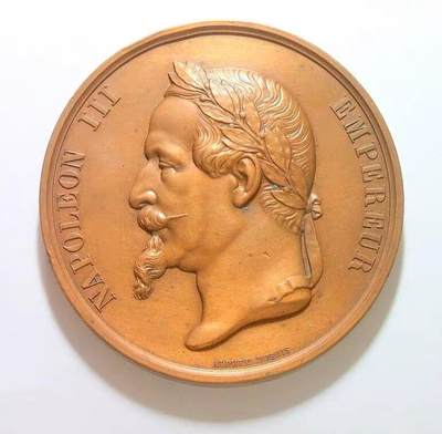 【艺术】法国艺术大章1865年 拿破仑骑马雕像落成 高浮雕精制超大铜章 63MM 108克 - 【艺术】法国艺术大章1865年 拿破仑骑马雕像落成 高浮雕精制超大铜章 63MM 108克