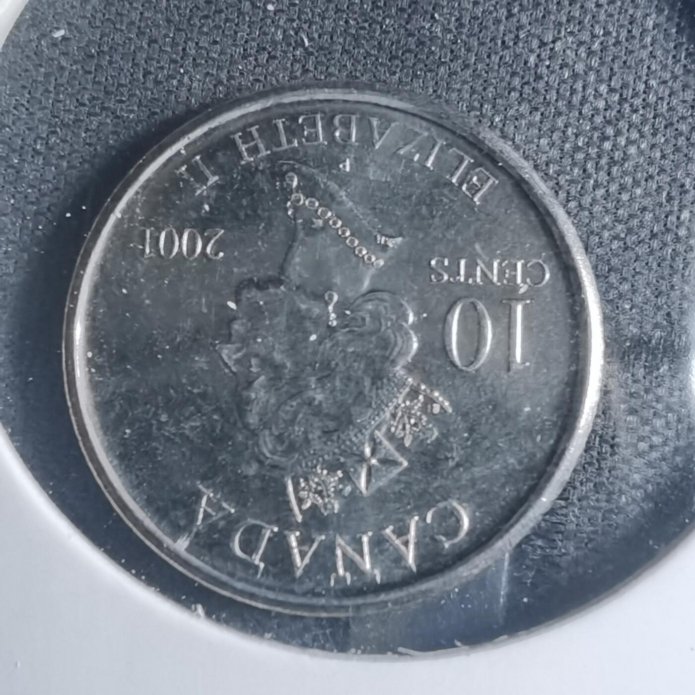 沼泽如烟--第885场 加拿大2001年十分纪念币