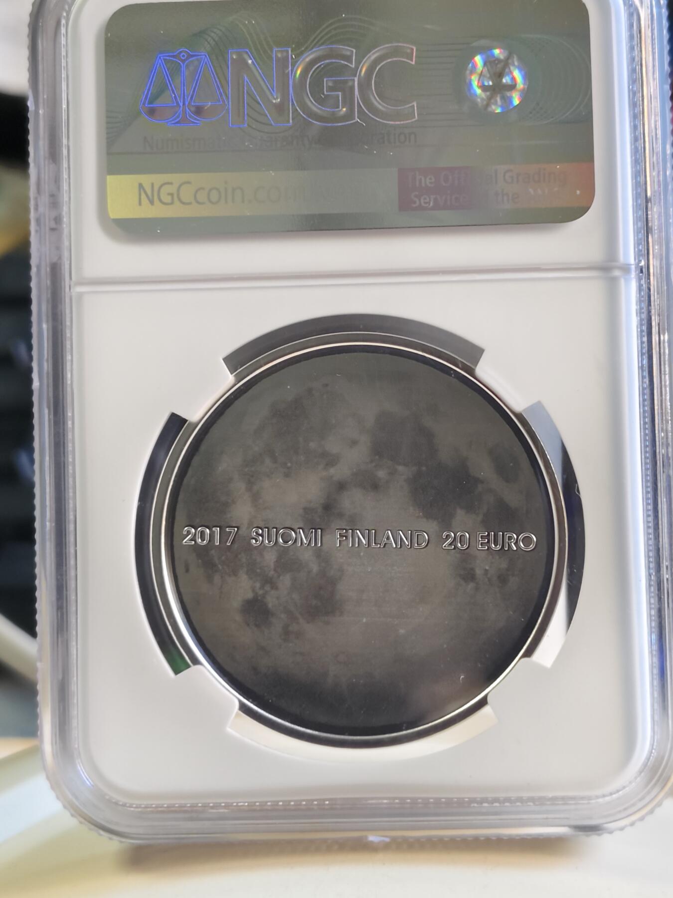 第180期拍卖【长期征集拍品】【北京币展专场】 获奖芬兰2017年自然系列乌鸦20欧NGC69精制银币925银25.5克直径38.6毫米