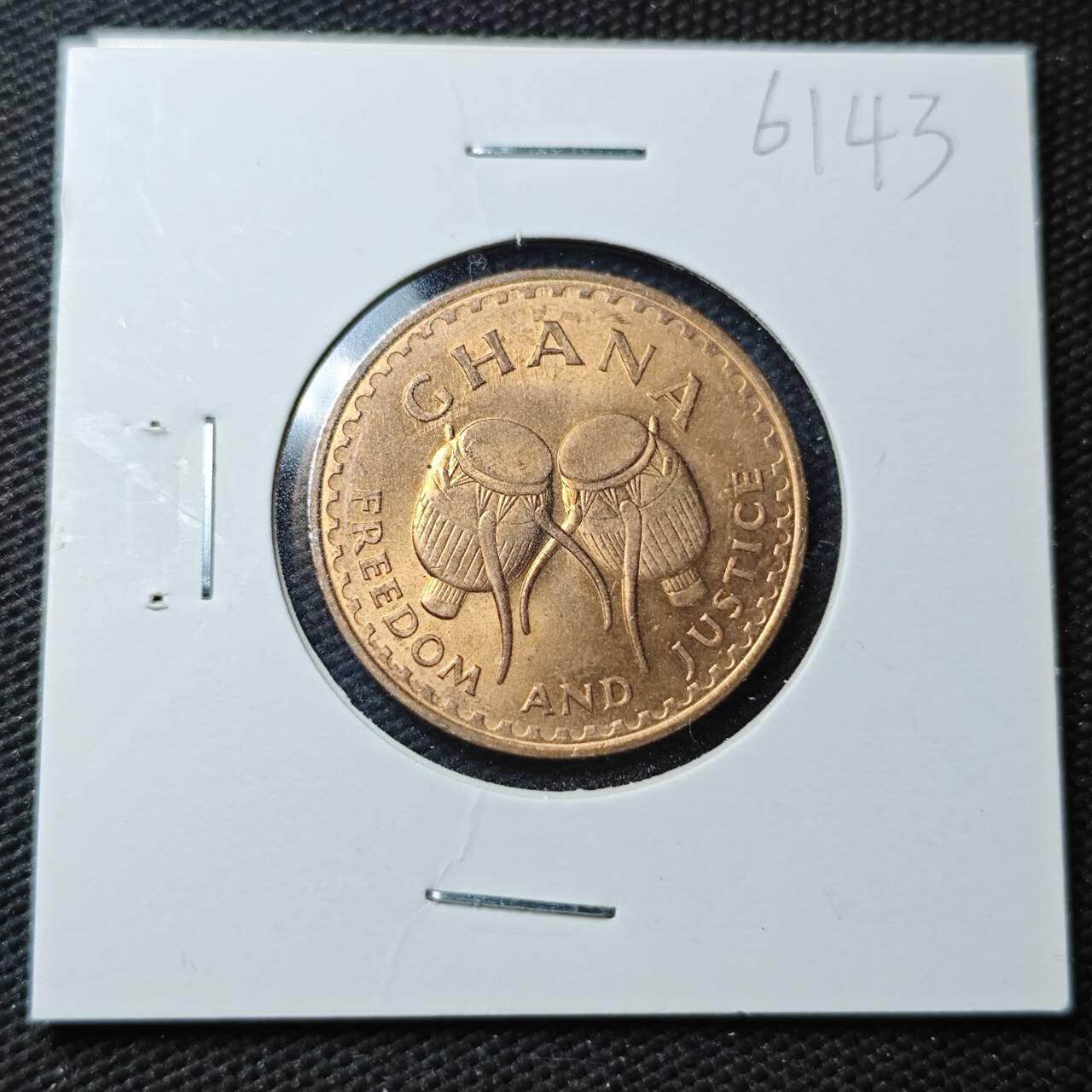 KK钱币收藏小铺  第361场  2月预留时间 周末发货  1967加纳1比塞瓦 好品