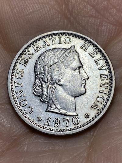 2025年第一百一十九场(总第一百四十五场）外国好品散币(免佣金) - 瑞士🇨🇭1970年20分(无标版)