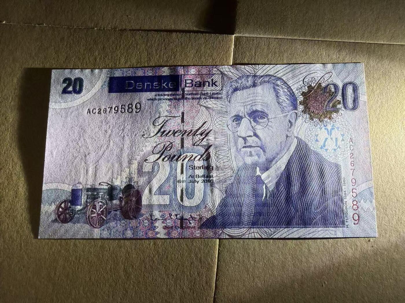 【礼羽收藏】🌏世界钱币拍卖第109期 2016年北爱尔兰20镑丹斯克银行 unc