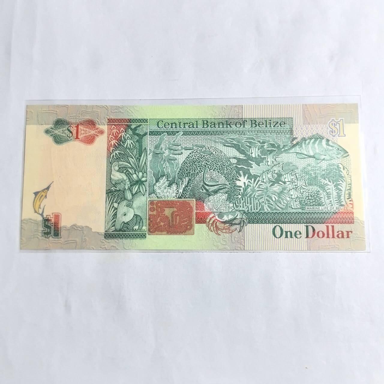 各国外币第96期 品种好大部分全新 伯利兹1元1990年 长版全新