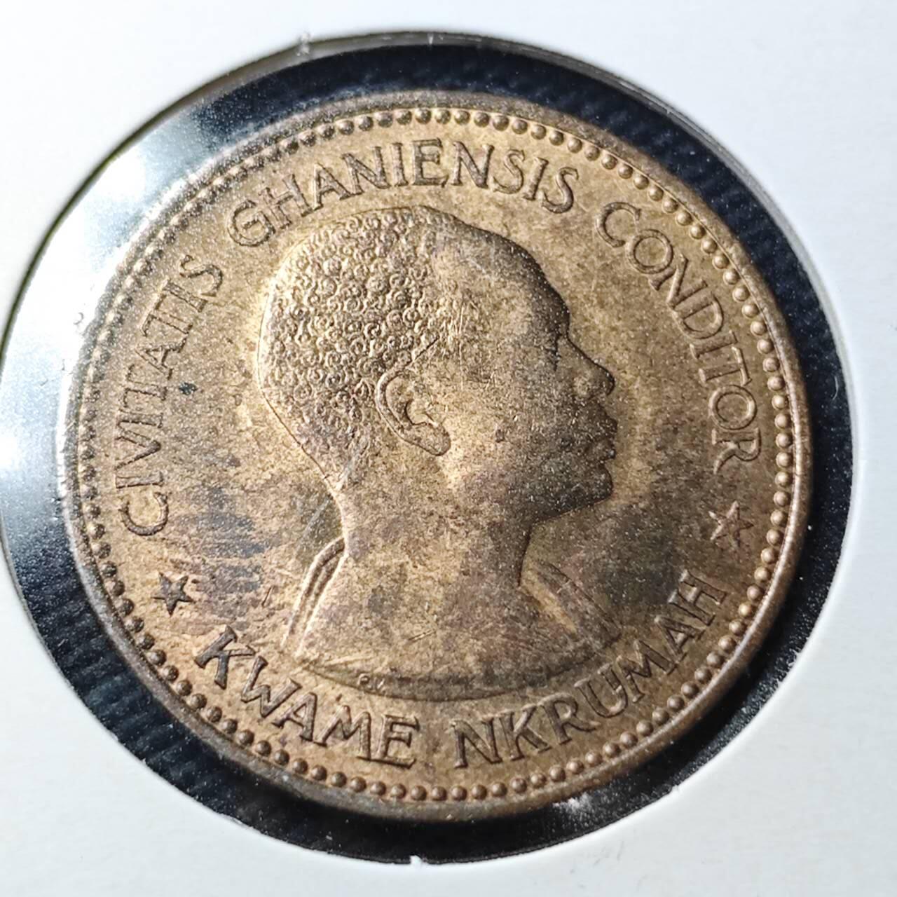 KK钱币收藏小铺  第361场  2月预留时间 周末发货  1958加纳1便士铜币