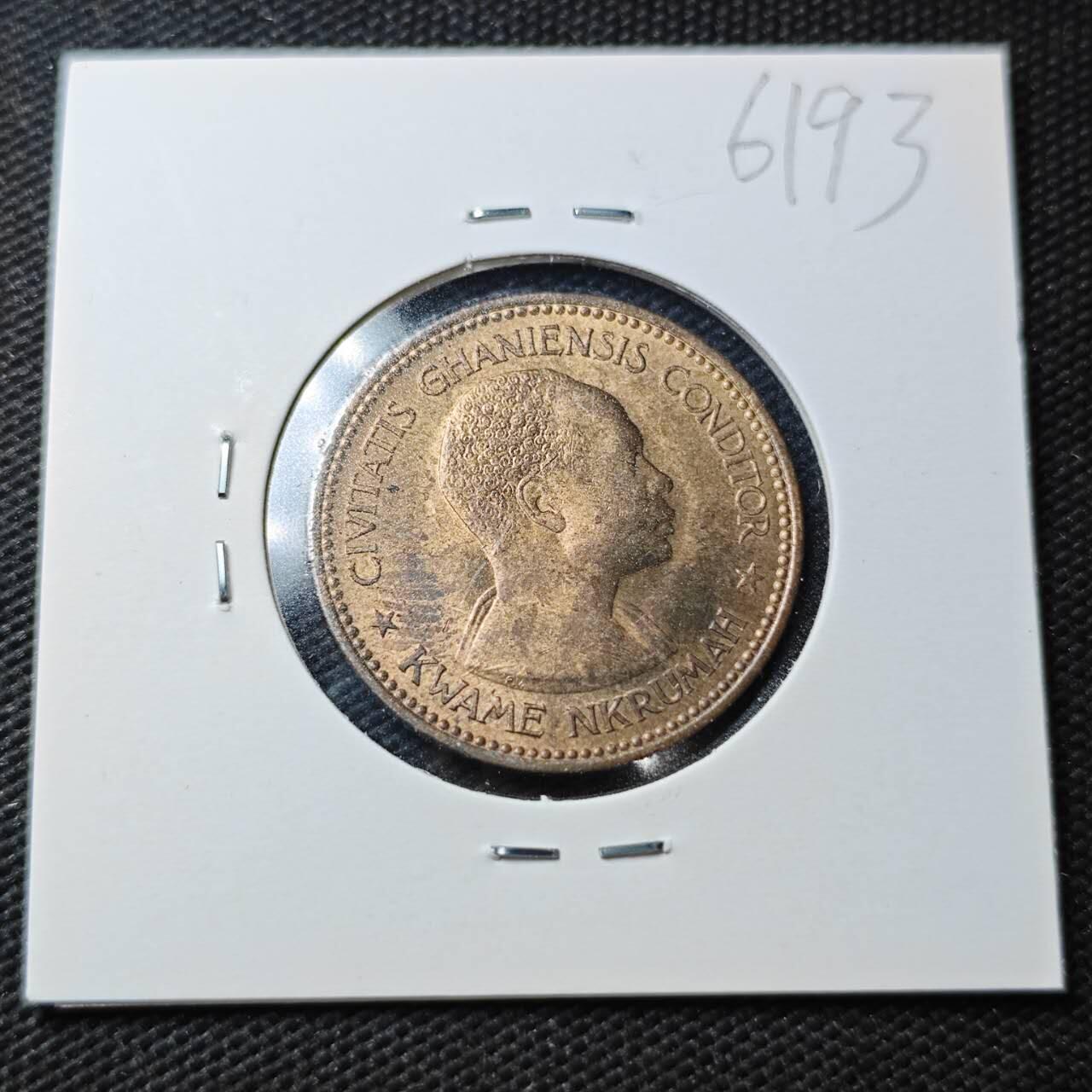 KK钱币收藏小铺  第361场  2月预留时间 周末发货  1958加纳1便士铜币