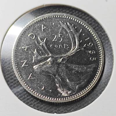 KK钱币收藏小铺  第361场  2月预留时间 周末发货 - 1985 加拿大25分精制币