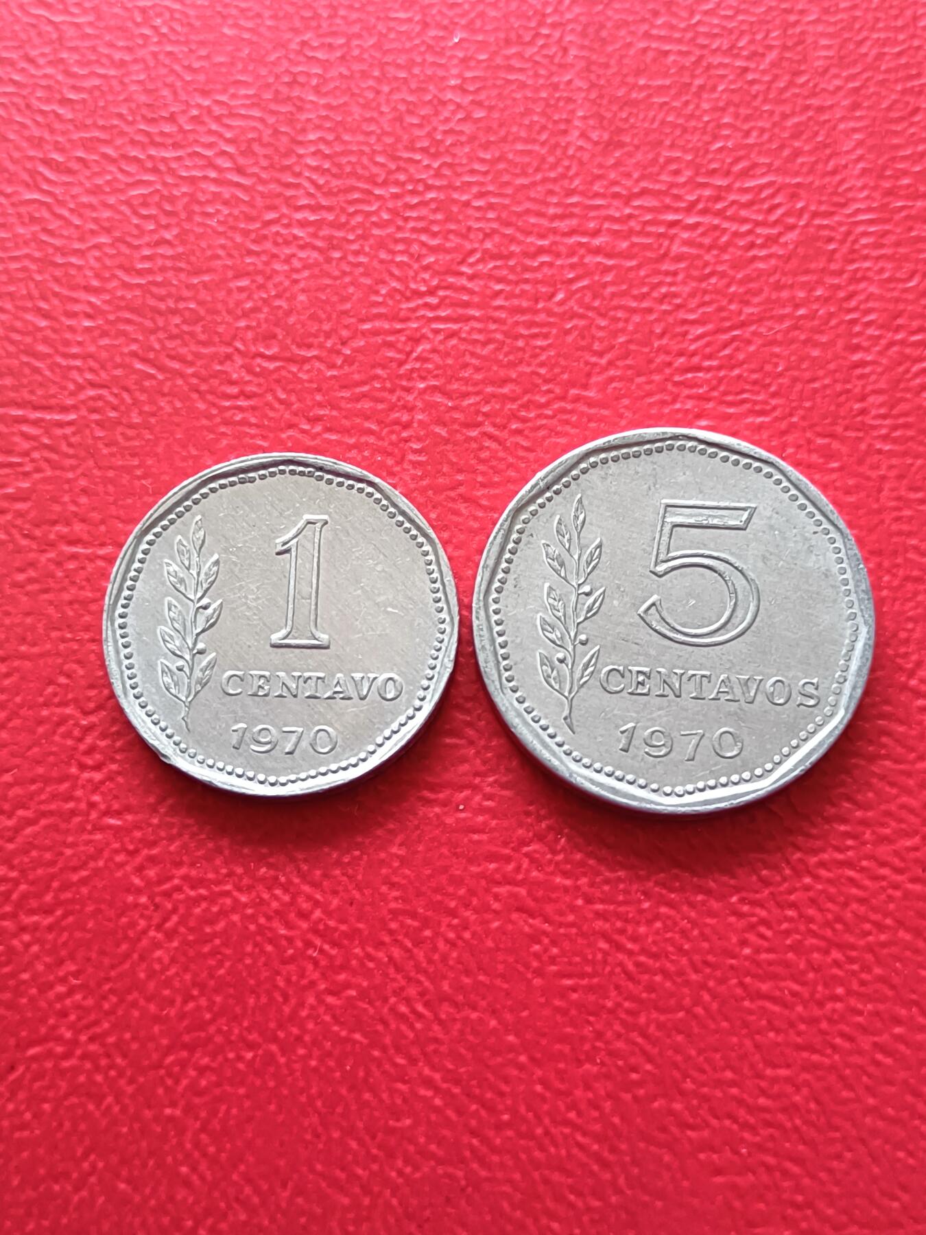 【云涧收藏】第七十五场 阿根廷1970年1、5分2枚