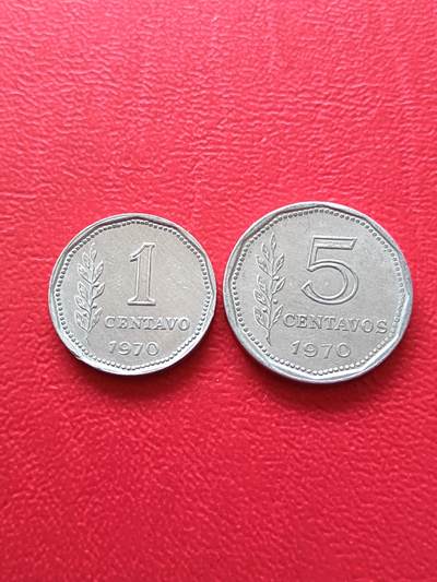 【云涧收藏】第七十五场 - 阿根廷1970年1、5分2枚