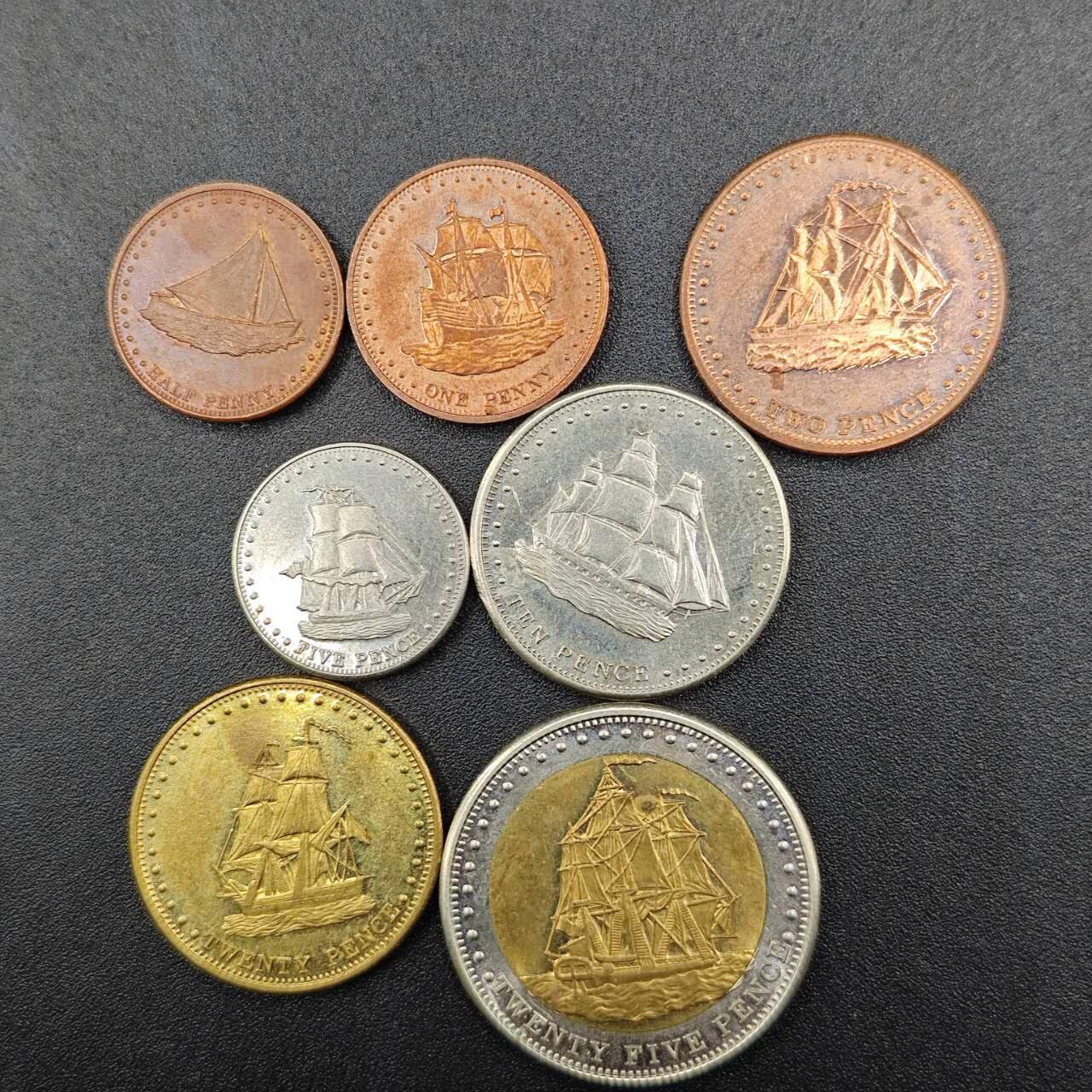 【淘币小摊】实时拍第七百七十九拍   散币场   满百包邮可预留二周 每周一统一发货   斯托顿霍夫群岛2008年7枚套