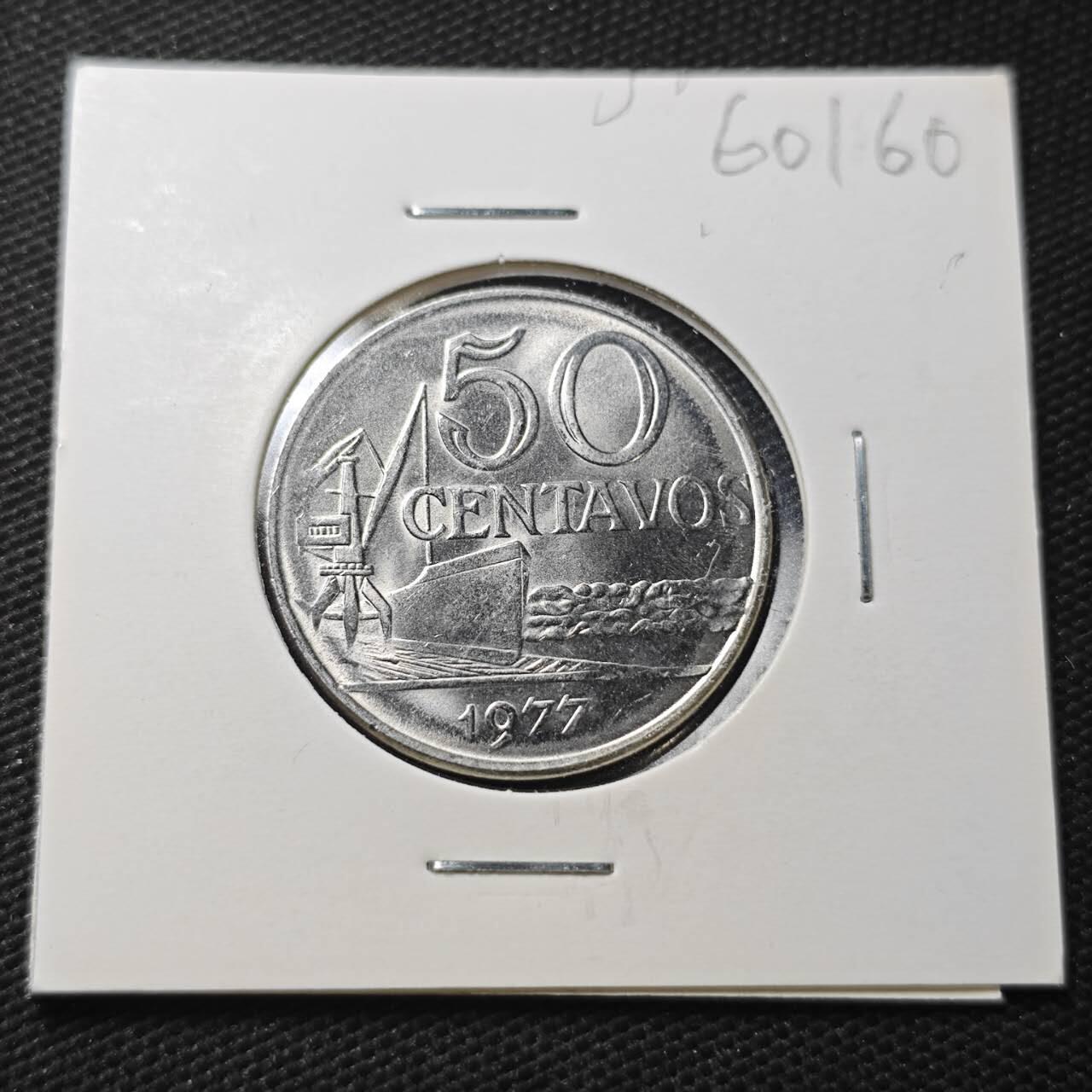 KK钱币收藏小铺  第360场  2月预留时间 周末发货  1977巴西50分 好品巴西女神