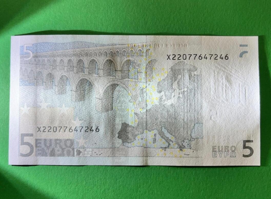 欧盟 2002版 5欧 二签  全新UNC