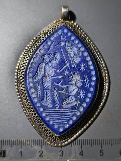 80期回流戒指饰品杂件纪念章丝路钱币专场 - 中亚回流精工青金石饰品