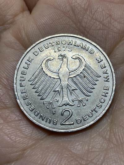 2025年第一百一十九场(总第一百四十五场）外国好品散币(免佣金) - 德国🇩🇪1975年2马克(F标，斯图加特造)
