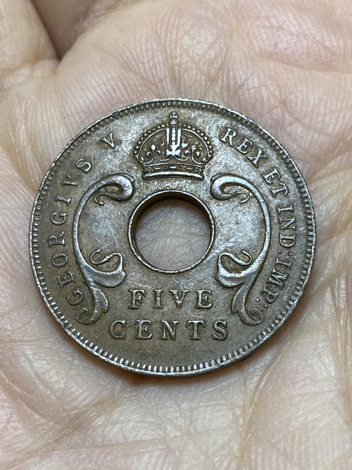 2025年第一百一十九场(总第一百四十五场）外国好品散币(免佣金) 英属东非1922年5分(乔治五世时期)